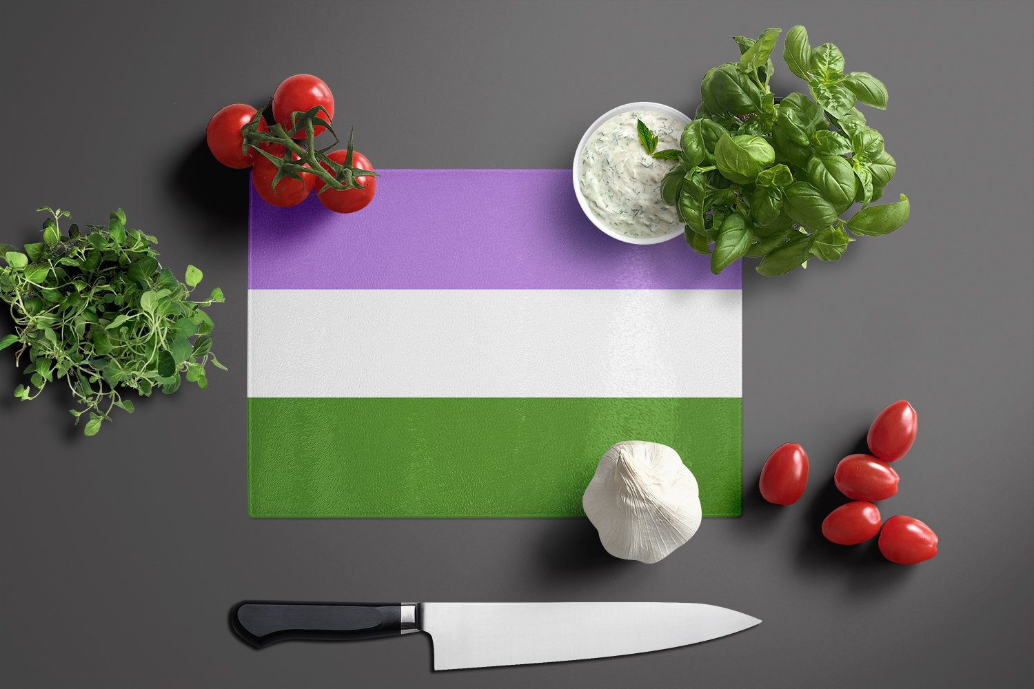 Genderqueer Pride Glass Cutting Board Large - the-store.com