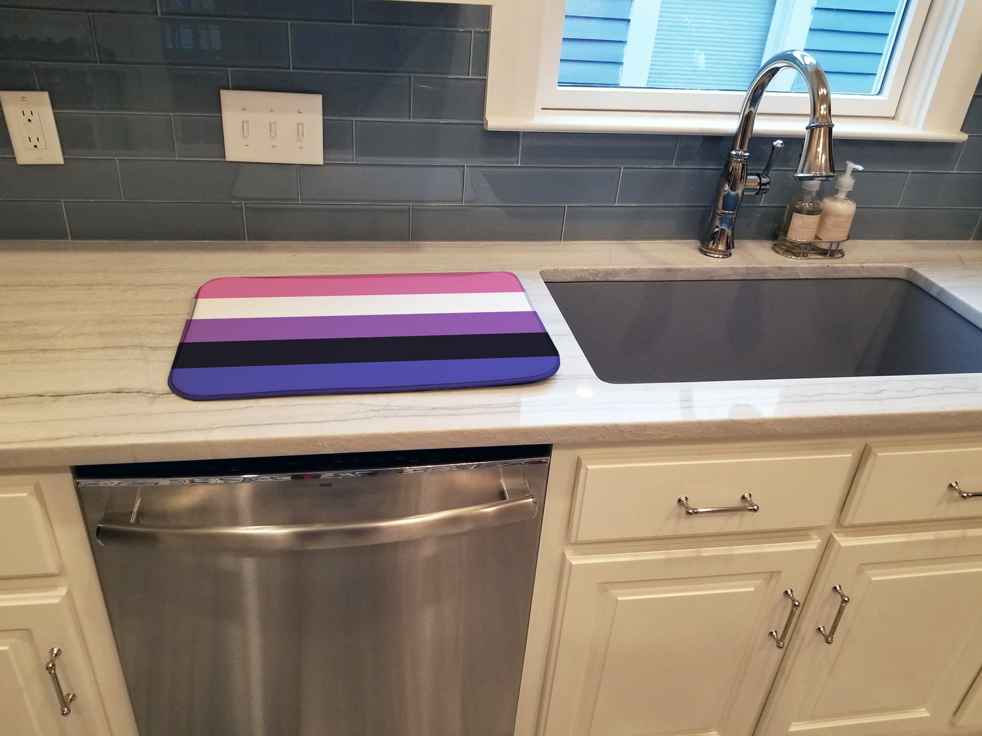 Genderfluid Pride Dish Drying Mat