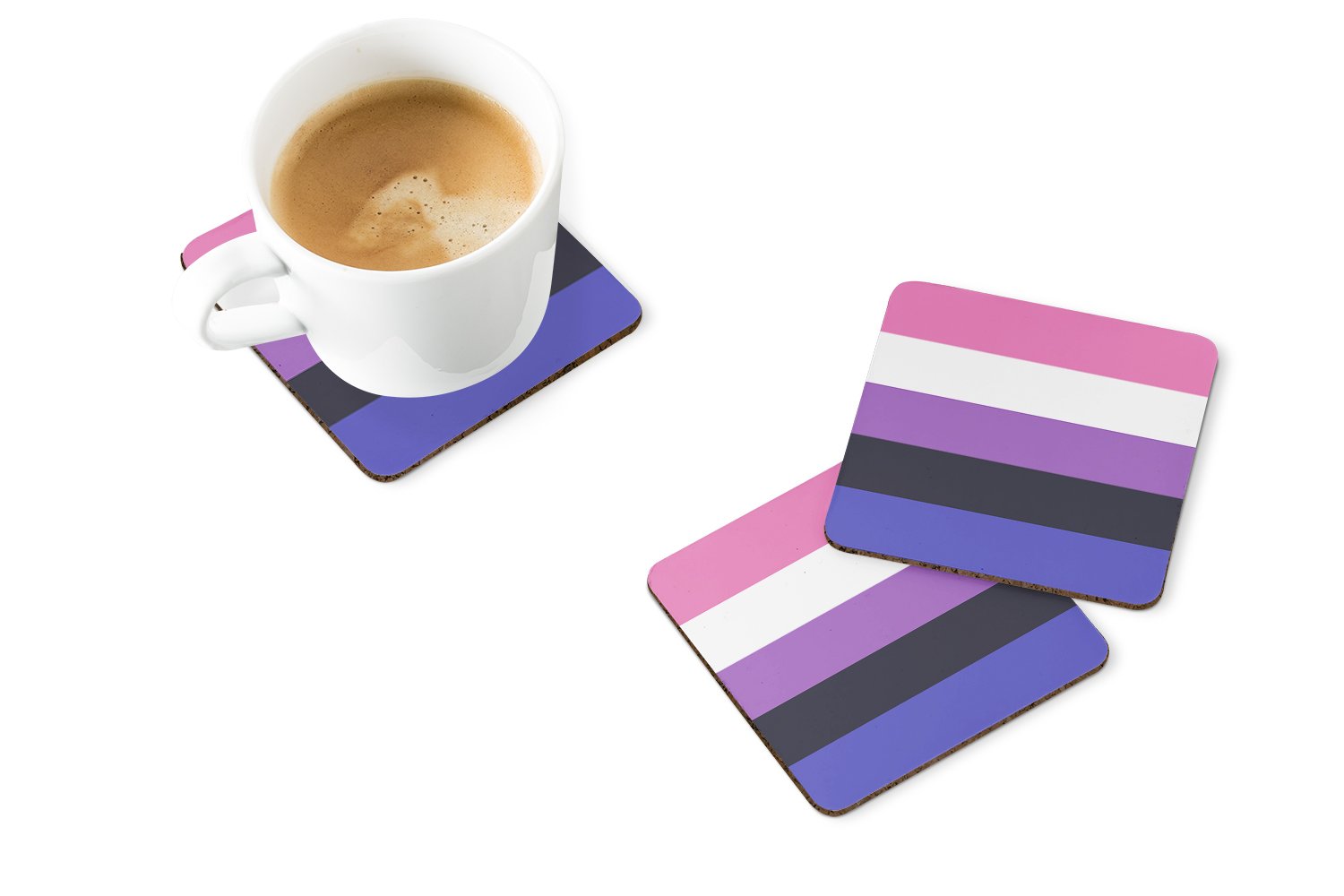 Caroline's Treasures Genderfluid Pride Foam Coaster