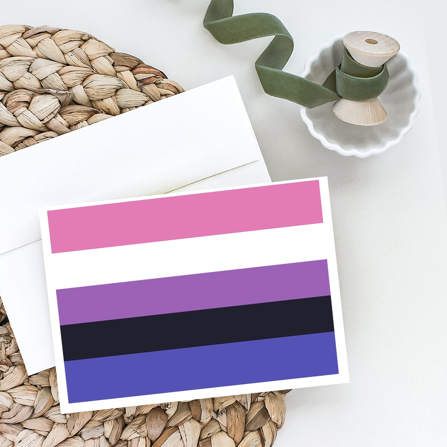 Genderfluid Pride Greeting Cards and Envelopes Pack of 8 - the-store.com