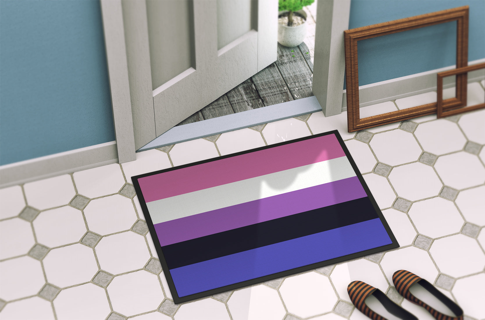Genderfluid Pride Indoor or Outdoor Mat 18x27 - the-store.com