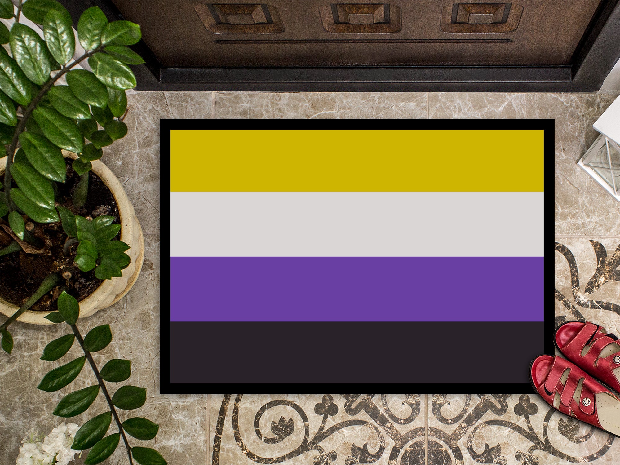 Nonbinary Pride Indoor or Outdoor Mat 24x36 - the-store.com