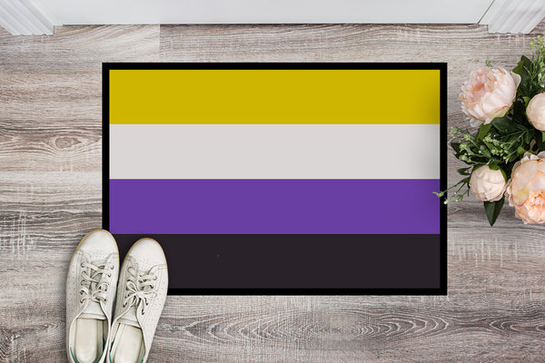 Nonbinary Pride Indoor or Outdoor Mat 18x27 - the-store.com