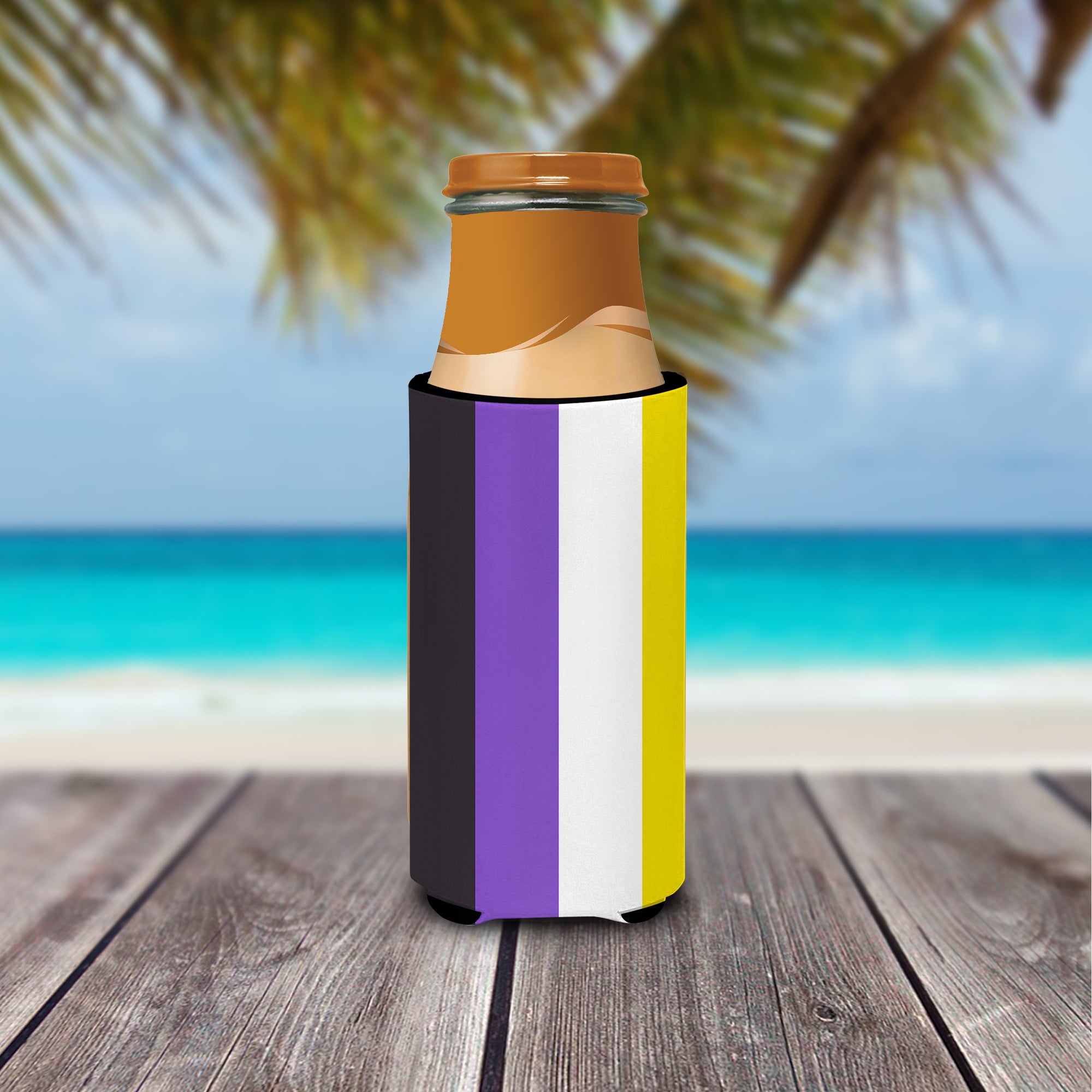 Nonbinary Pride Ultra Hugger for slim cans