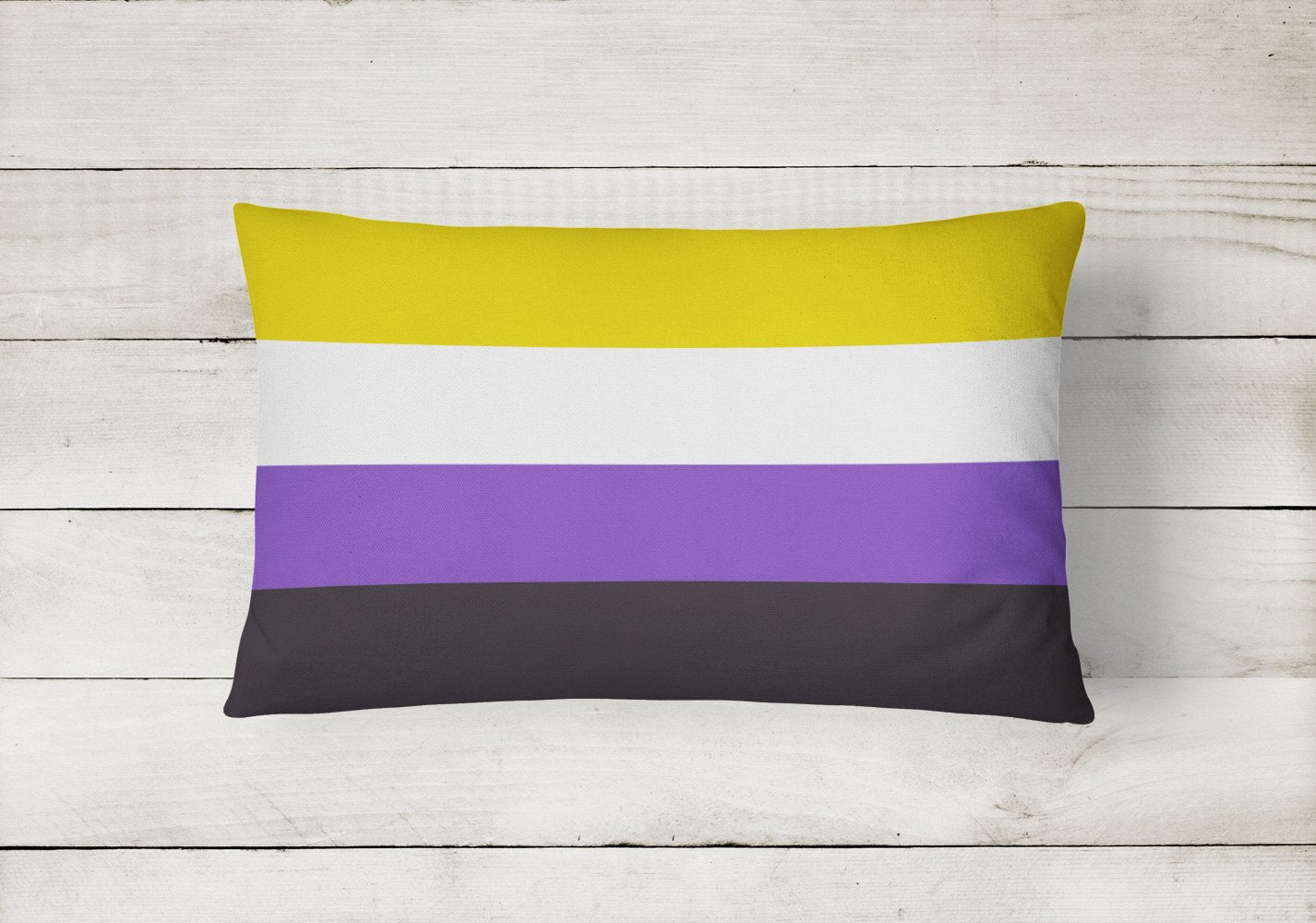 Nonbinary Pride Canvas Fabric Decorative Pillow - the-store.com