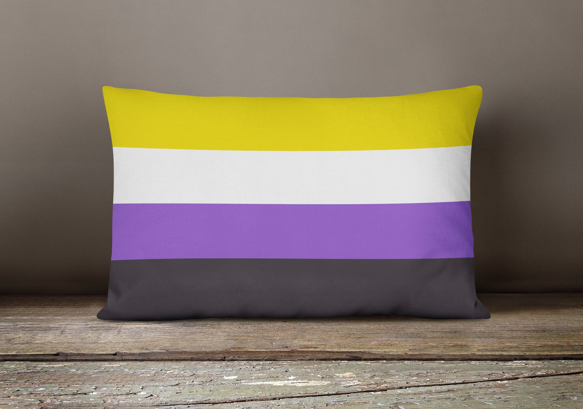 Nonbinary Pride Canvas Fabric Decorative Pillow - the-store.com
