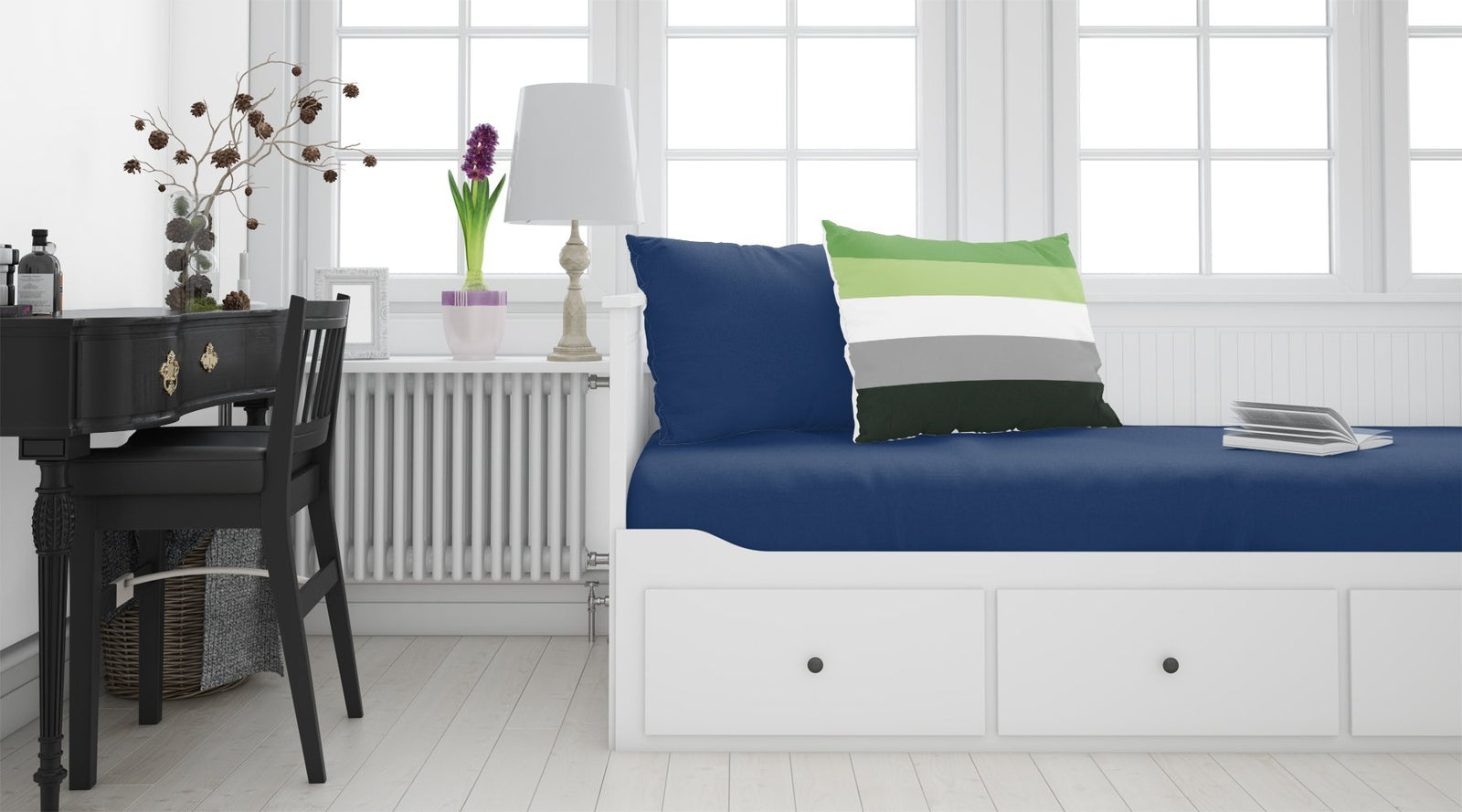 Caroline's Treasures Aronmantic Pride Fabric Standard Pillowcase – Artistic Decorative Front, White Back