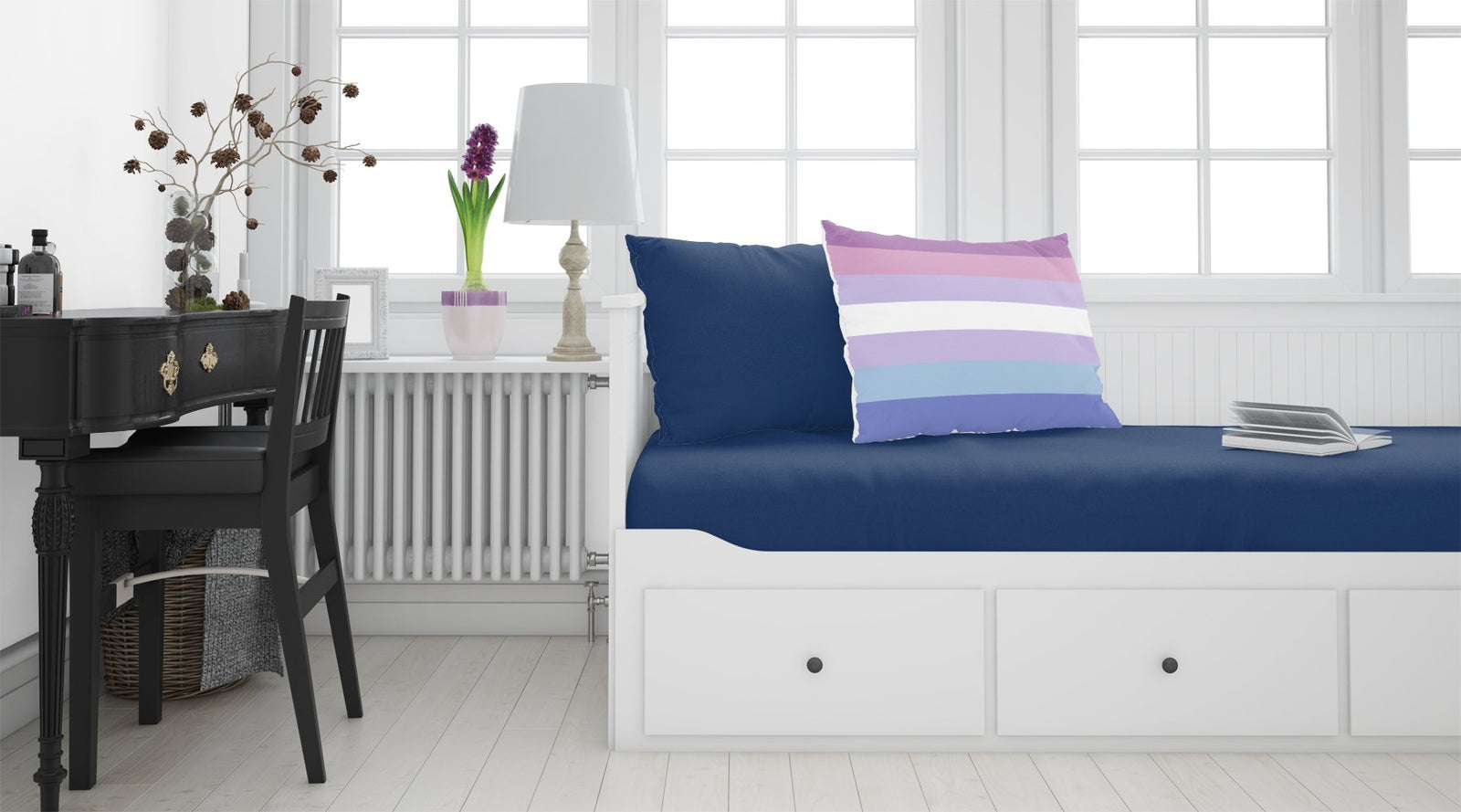 Caroline's Treasures Bigender Pride Fabric Standard Pillowcase – Artistic Decorative Front, White Back