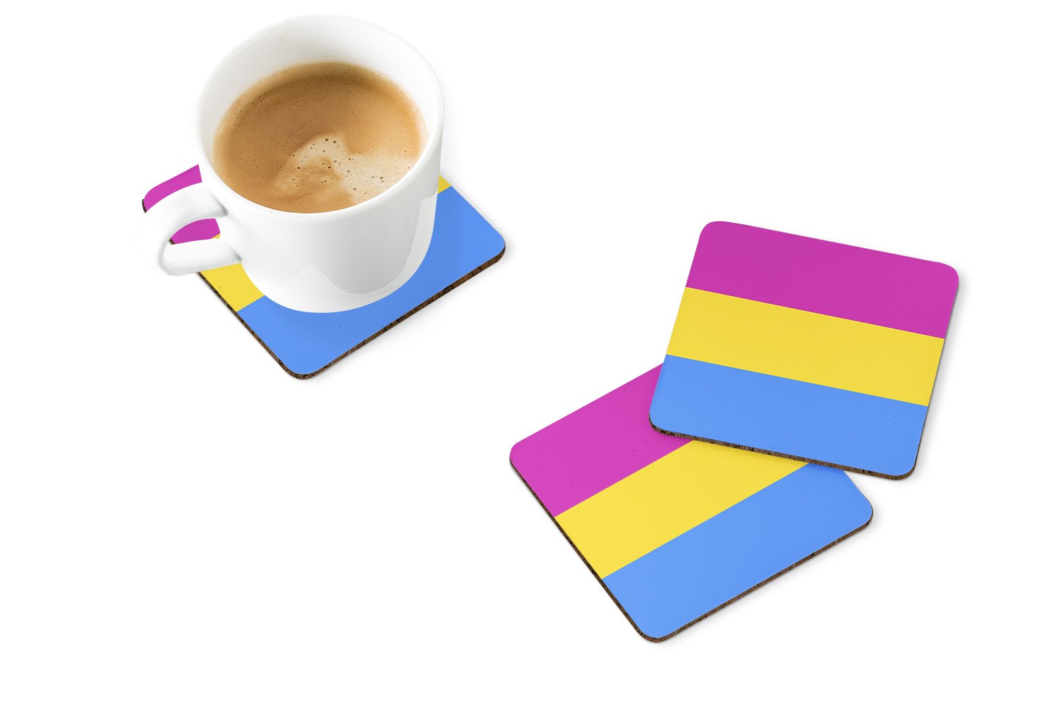 Pansexual Pride Foam Coaster Set of 4 - the-store.com