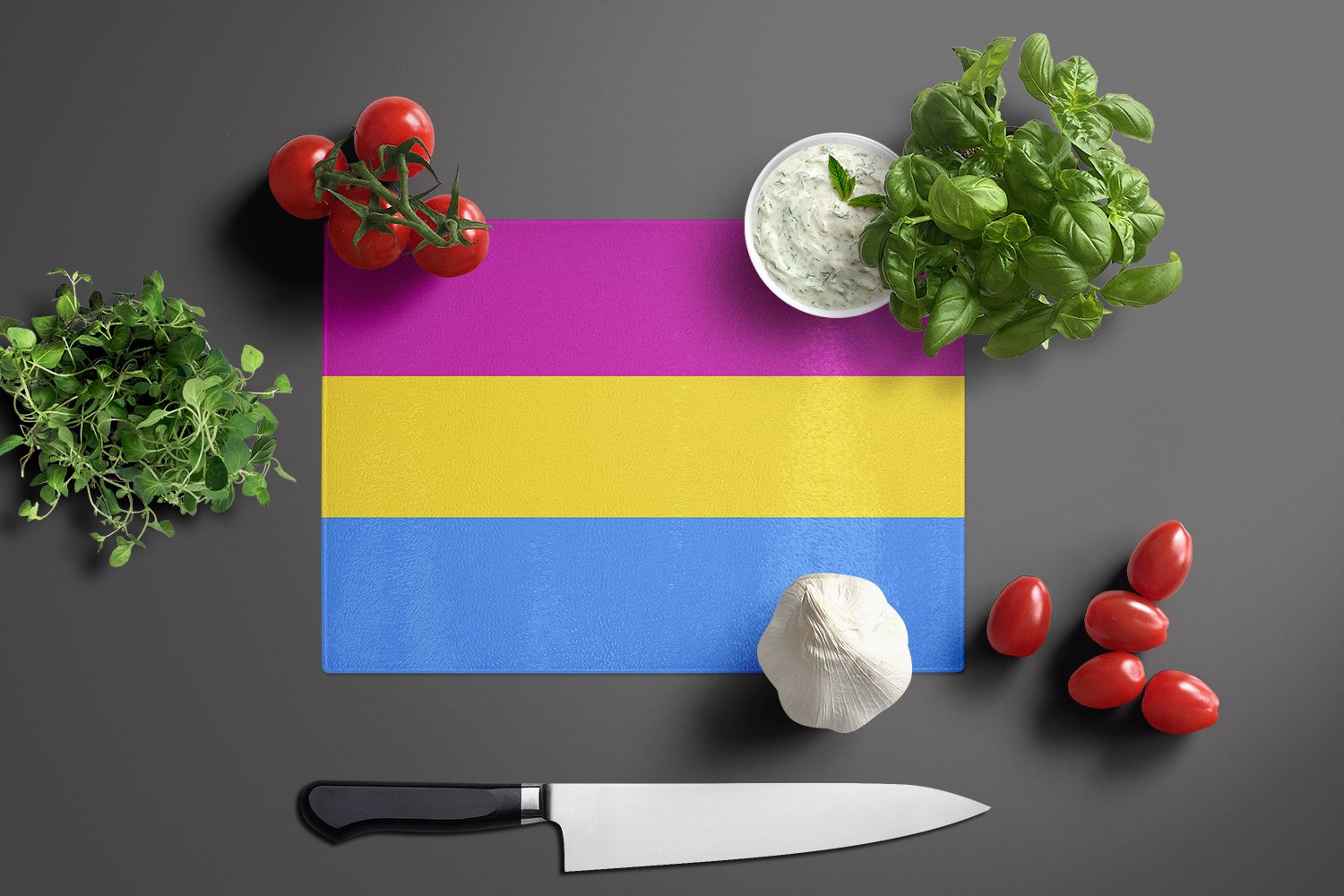 Pansexual Pride Glass Cutting Board Large - the-store.com