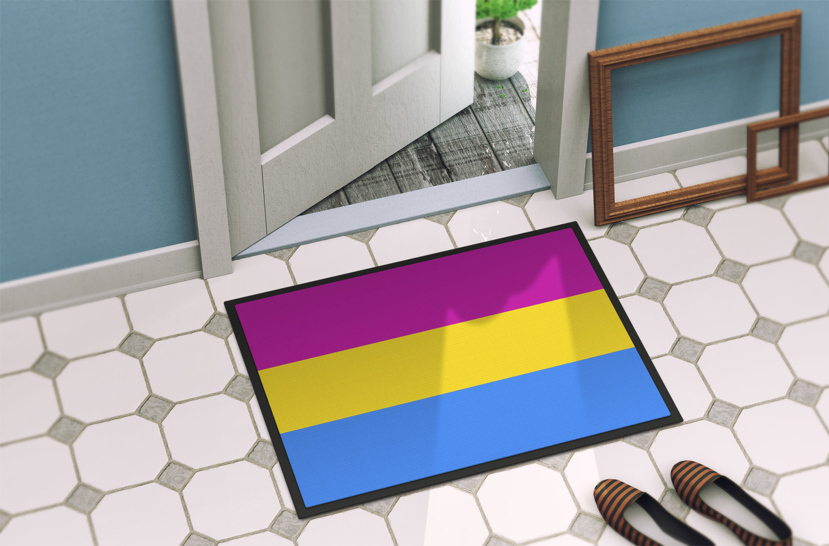 Pansexual Pride Indoor or Outdoor Mat 18x27 - the-store.com
