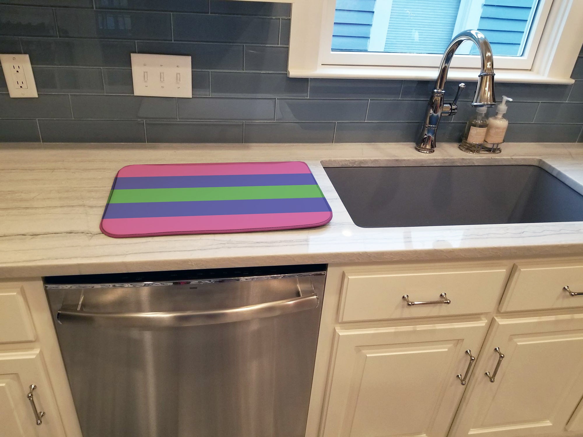 Trigender Pride Dish Drying Mat