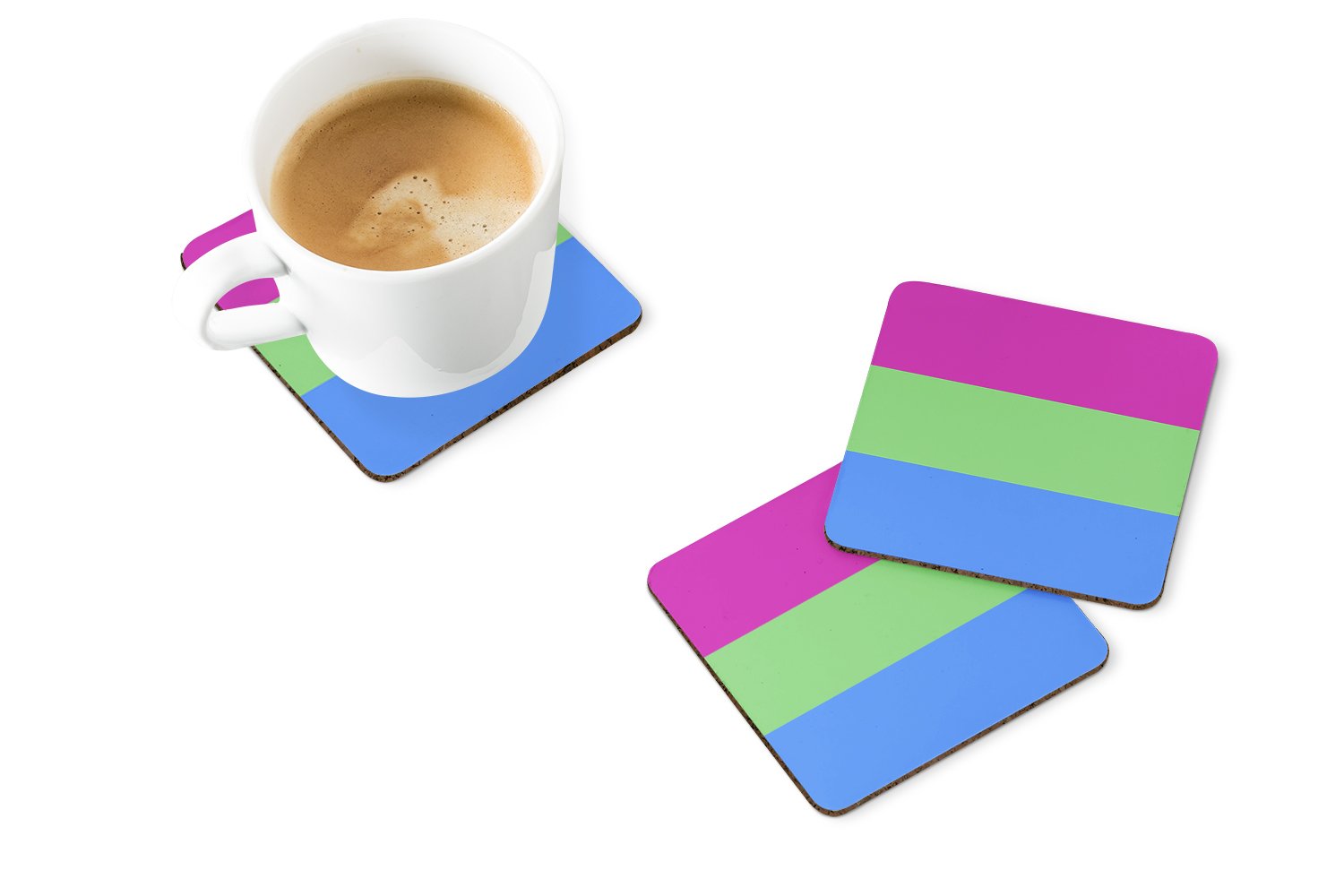Caroline's Treasures Polisexual Pride Foam Coaster