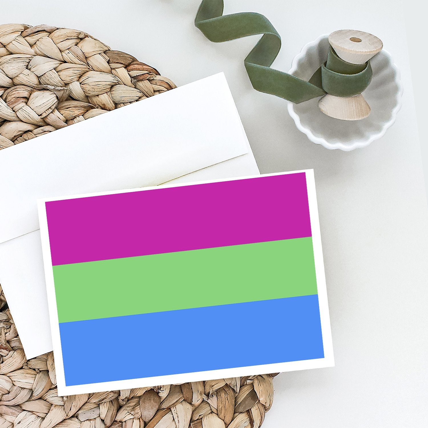 Caroline's Treasures Polisexual Pride Greeting Cards - Blank Note Cards – 8-Pack of Artist-Designed Cards with Envelopes