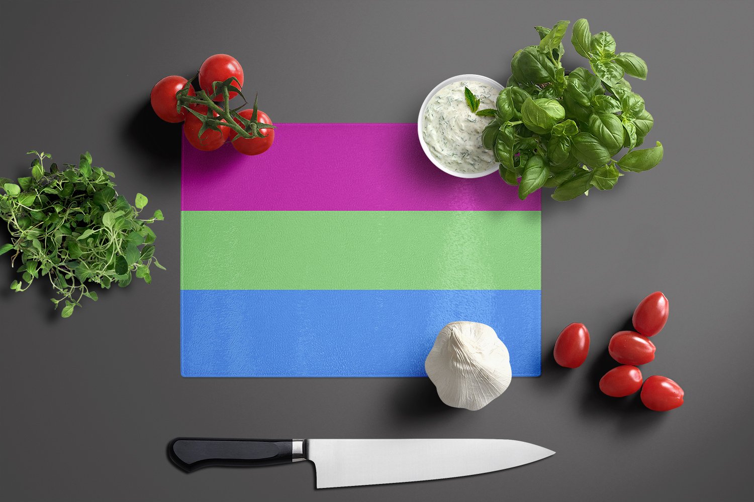 Polisexual Pride Glass Cutting Board Large - the-store.com