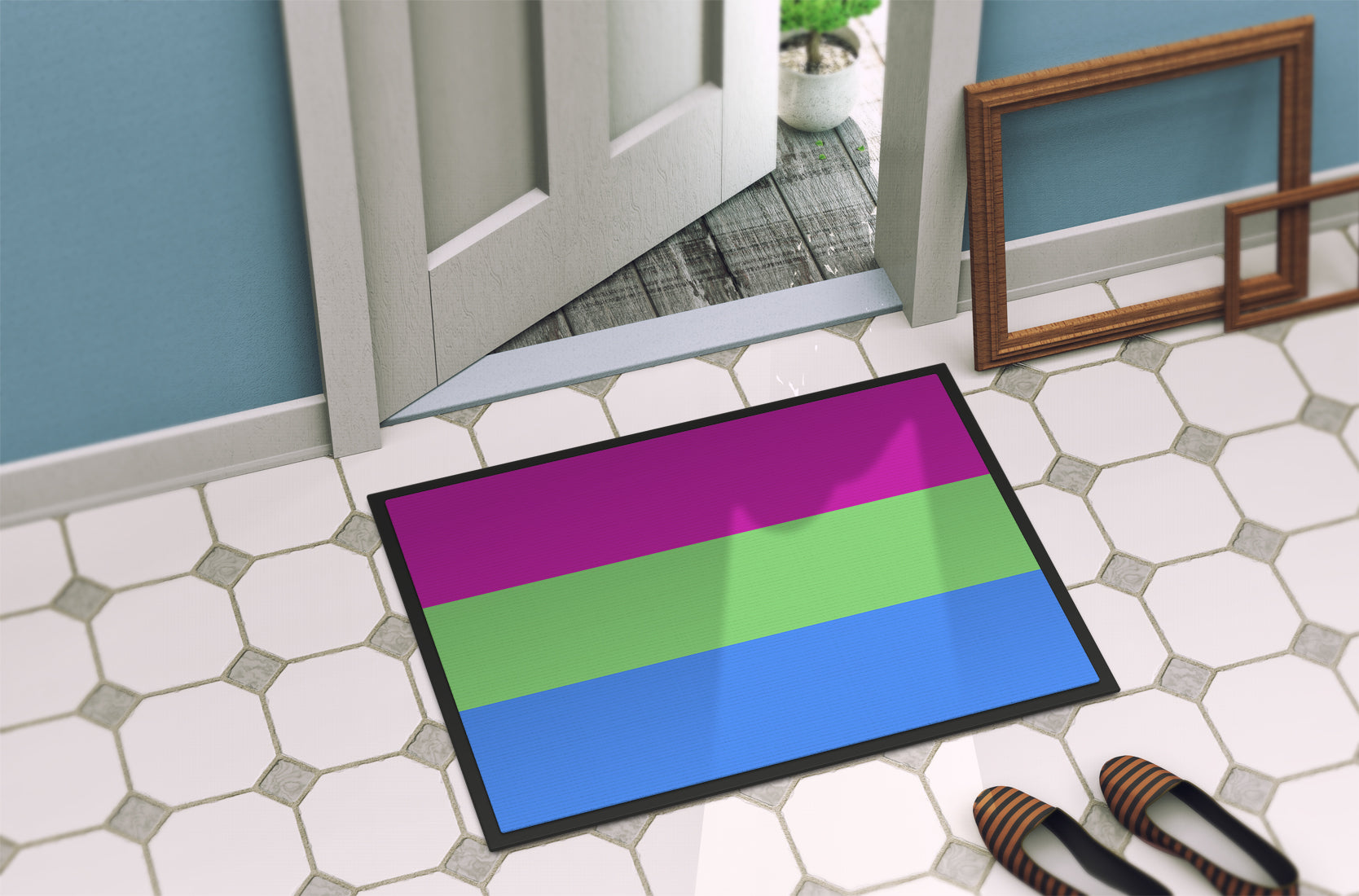 Polisexual Pride Indoor or Outdoor Mat 18x27 - the-store.com