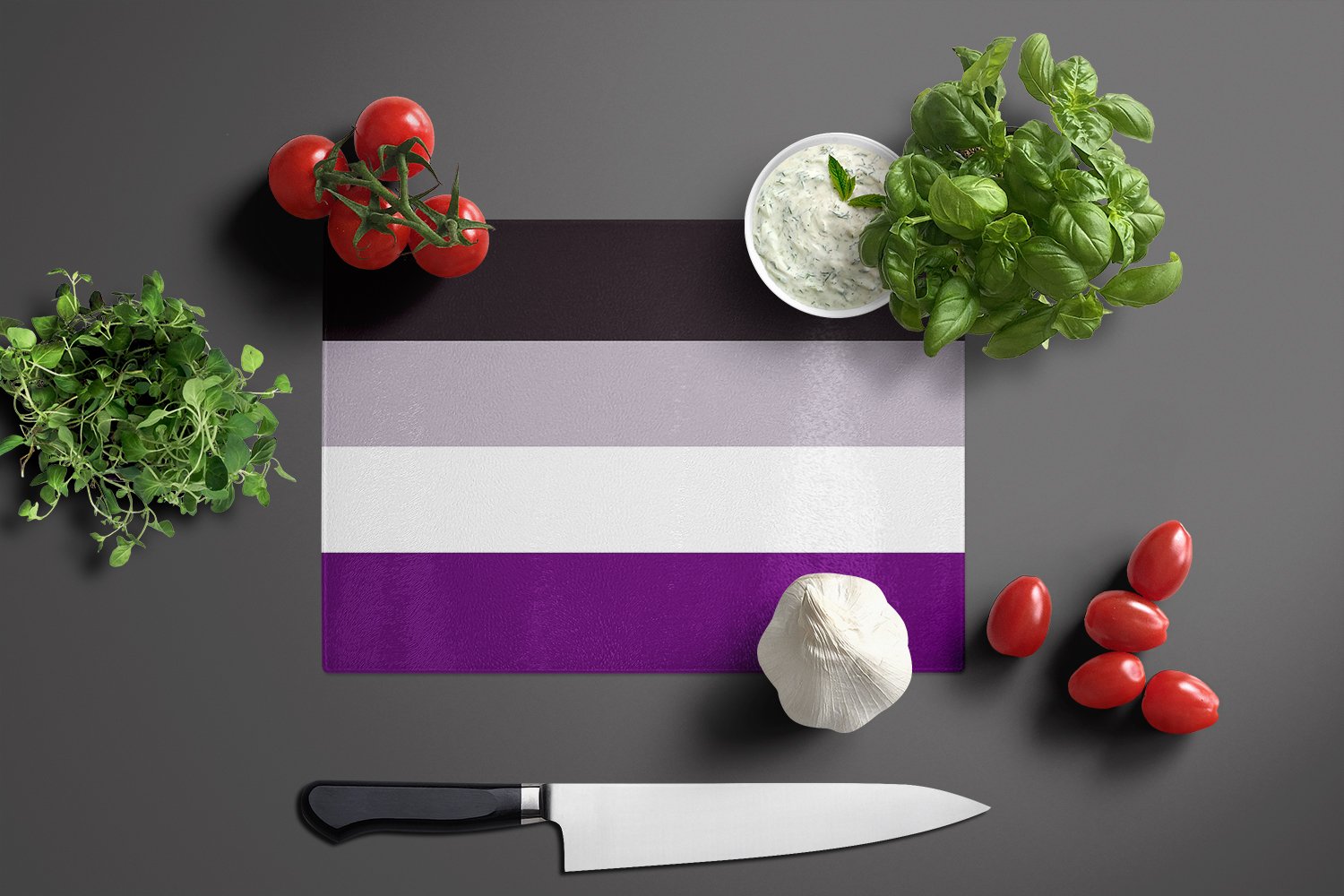 Asexual Pride Glass Cutting Board Large - the-store.com