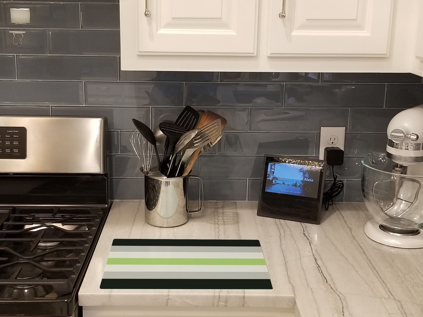 Caroline's Treasures Agender Pride Glass Cutting Boards – Durable, Decorative Kitchen Art Large