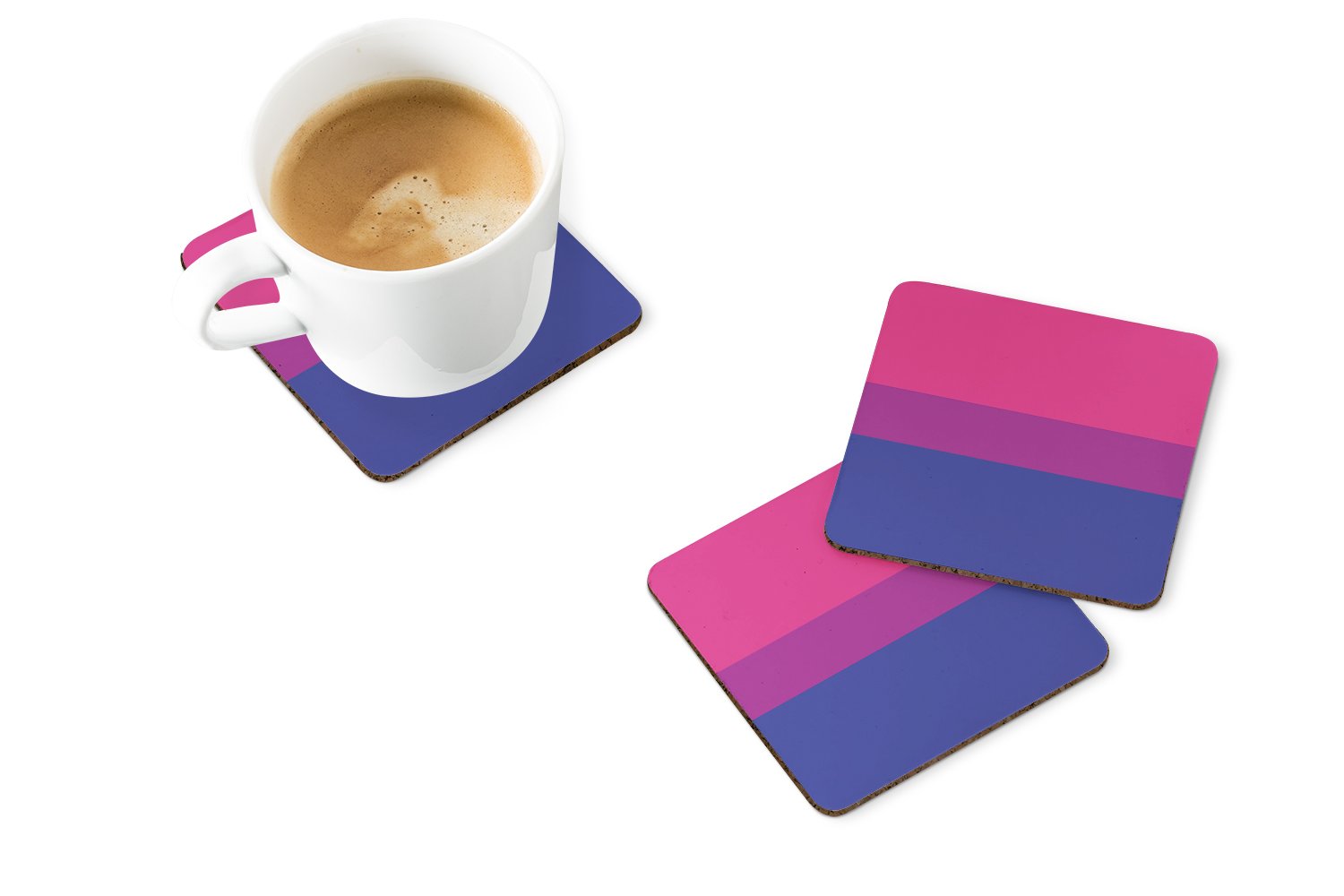 Caroline's Treasures Bisexual Pride Foam Coaster