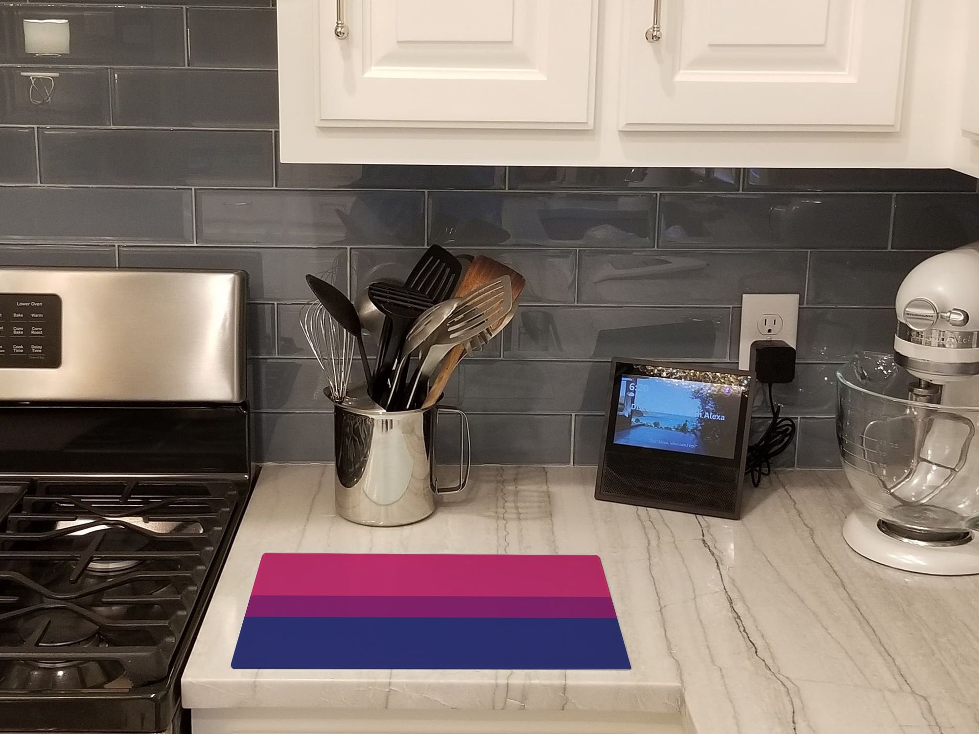 Buy this Bisexual Pride Glass Cutting Board Large