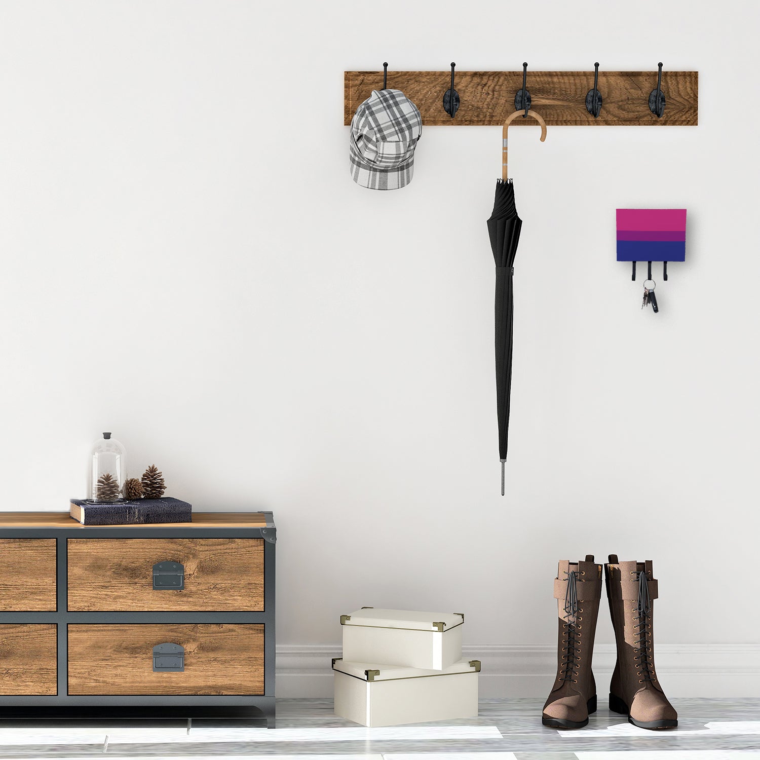 Caroline's Treasures Bisexual Pride Leash or Key Holder