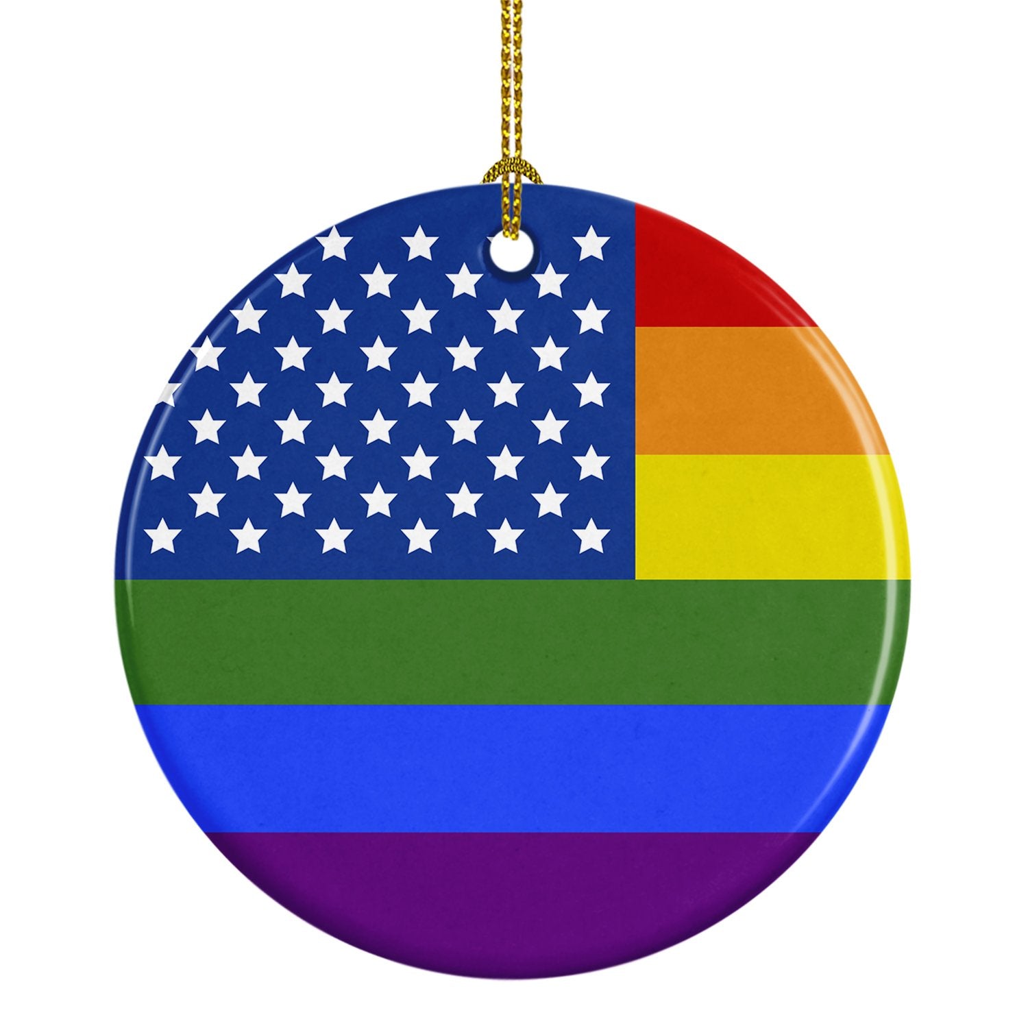 Buy this USA Gay Pride Ceramic Ornament