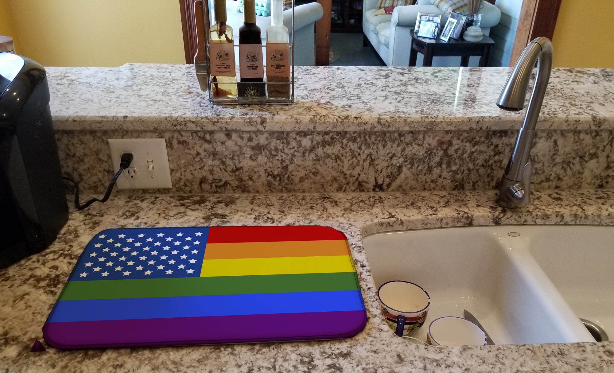 USA Gay Pride Dish Drying Mat  the-store.com.