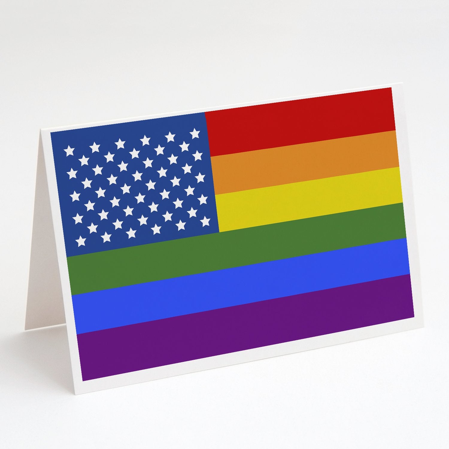 Buy this USA Gay Pride Greeting Cards and Envelopes Pack of 8