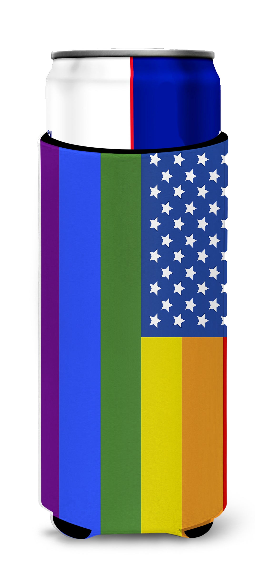 USA Gay Pride Ultra Hugger for slim cans  the-store.com.