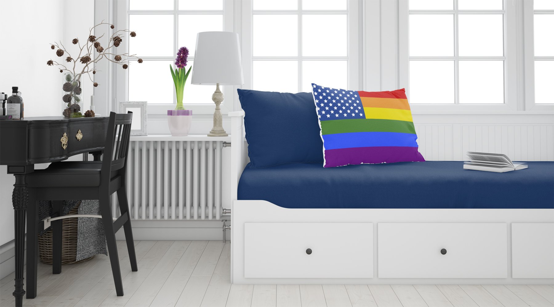 USA Gay Pride Fabric Standard Pillowcase - the-store.com