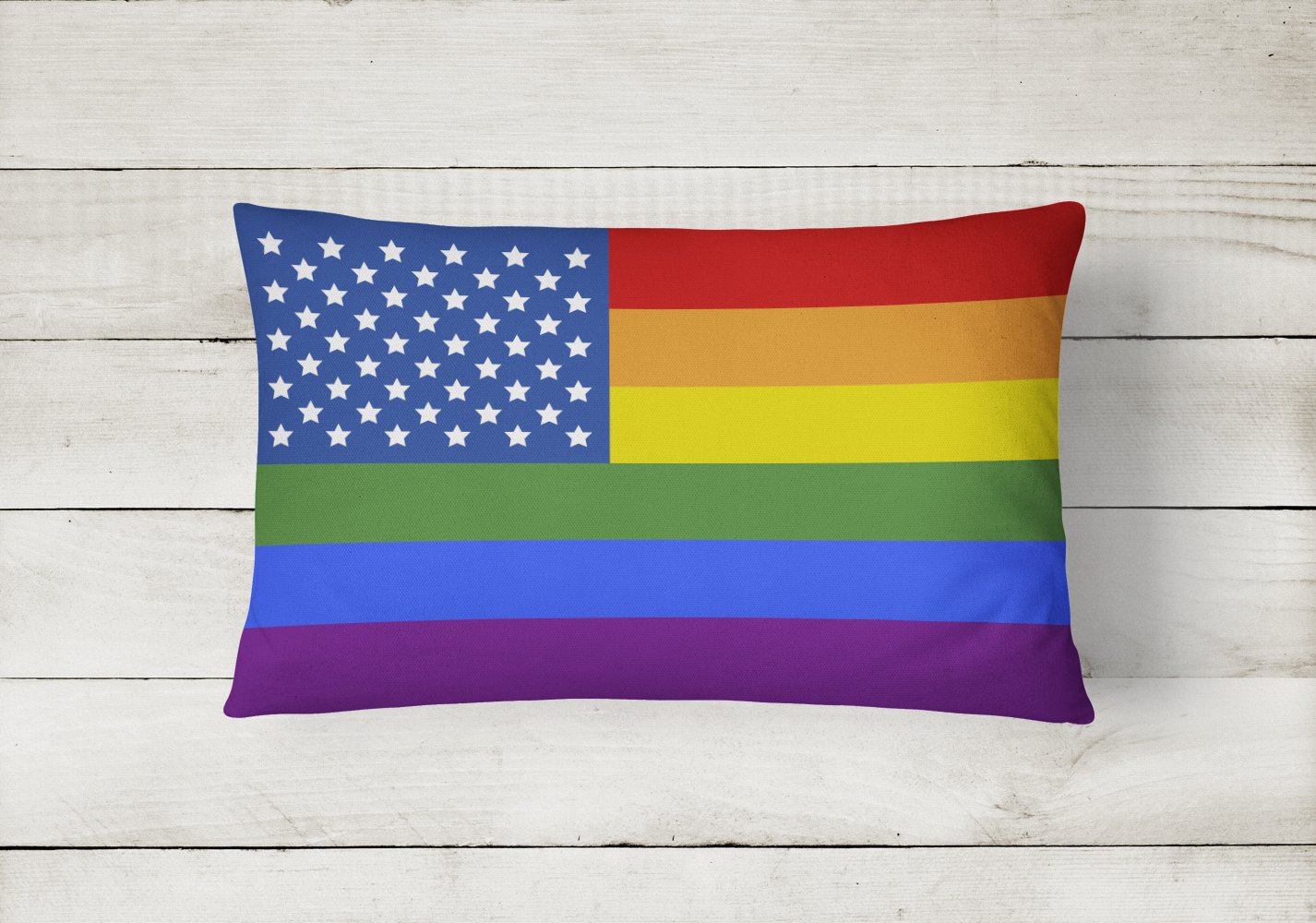 Buy this USA Gay Pride Canvas Fabric Decorative Pillow