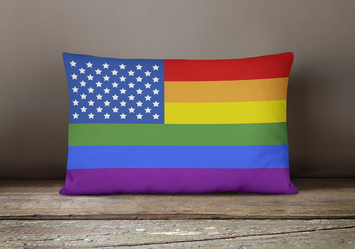 Caroline's Treasures USA Gay Pride Canvas Fabric Decorative Pillow