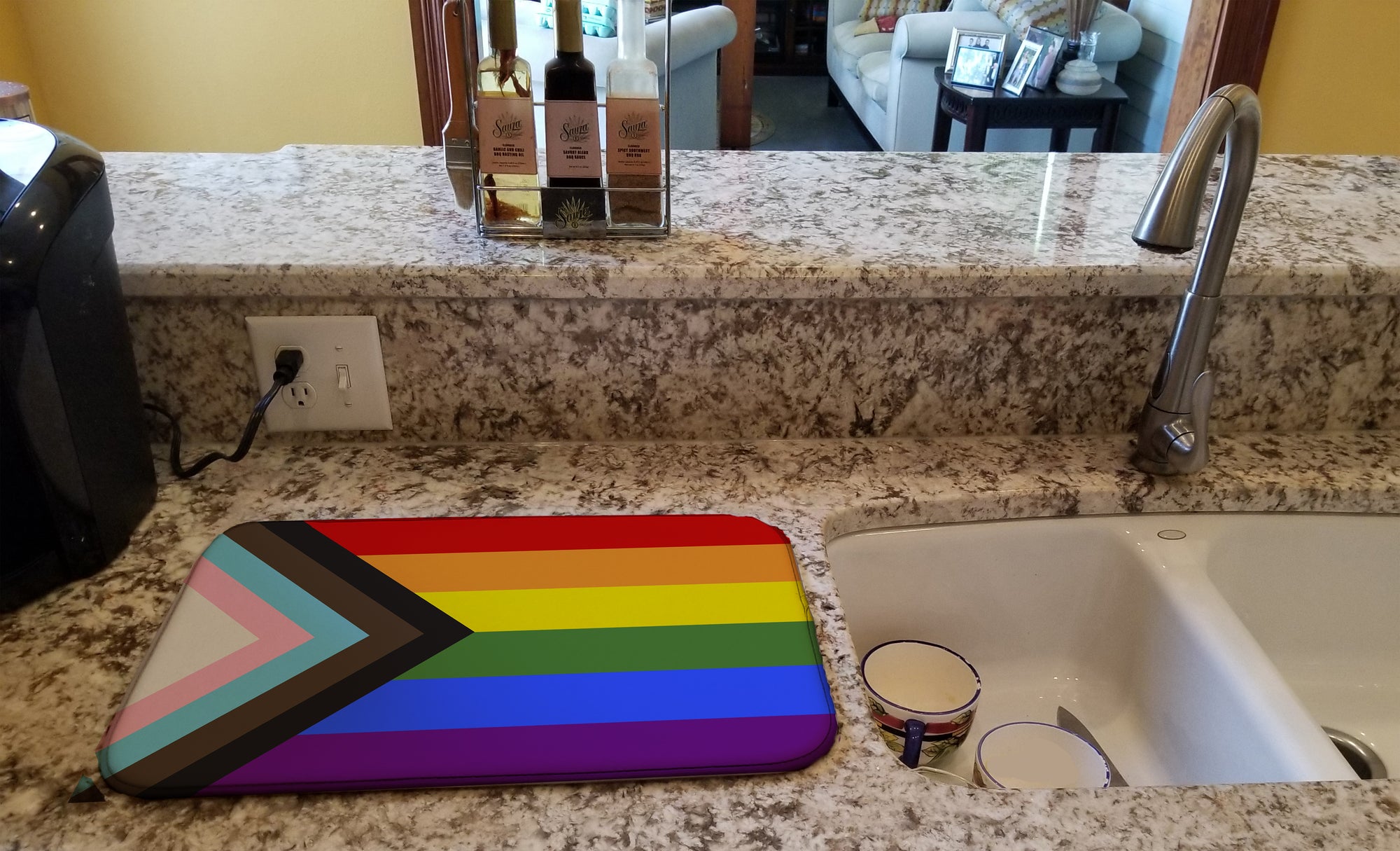 Gay Pride Progress Pride Dish Drying Mat