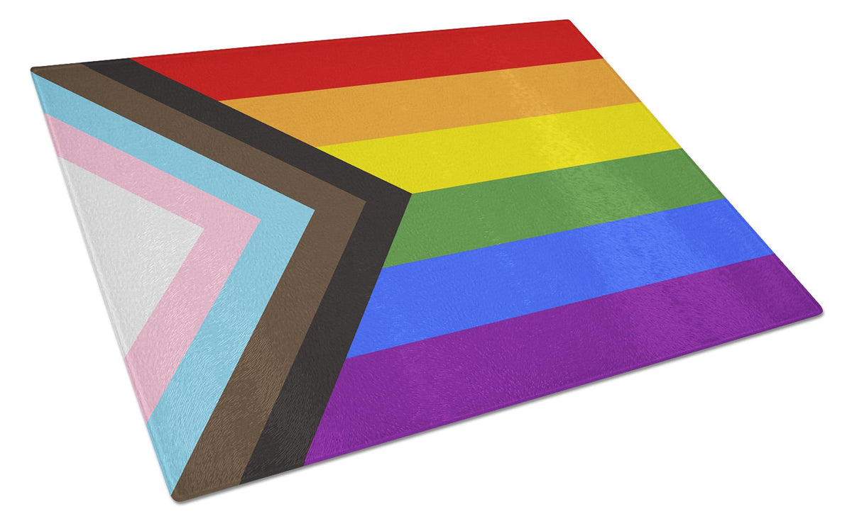 Buy this Gay Pride Progress Pride Glass Cutting Board Large