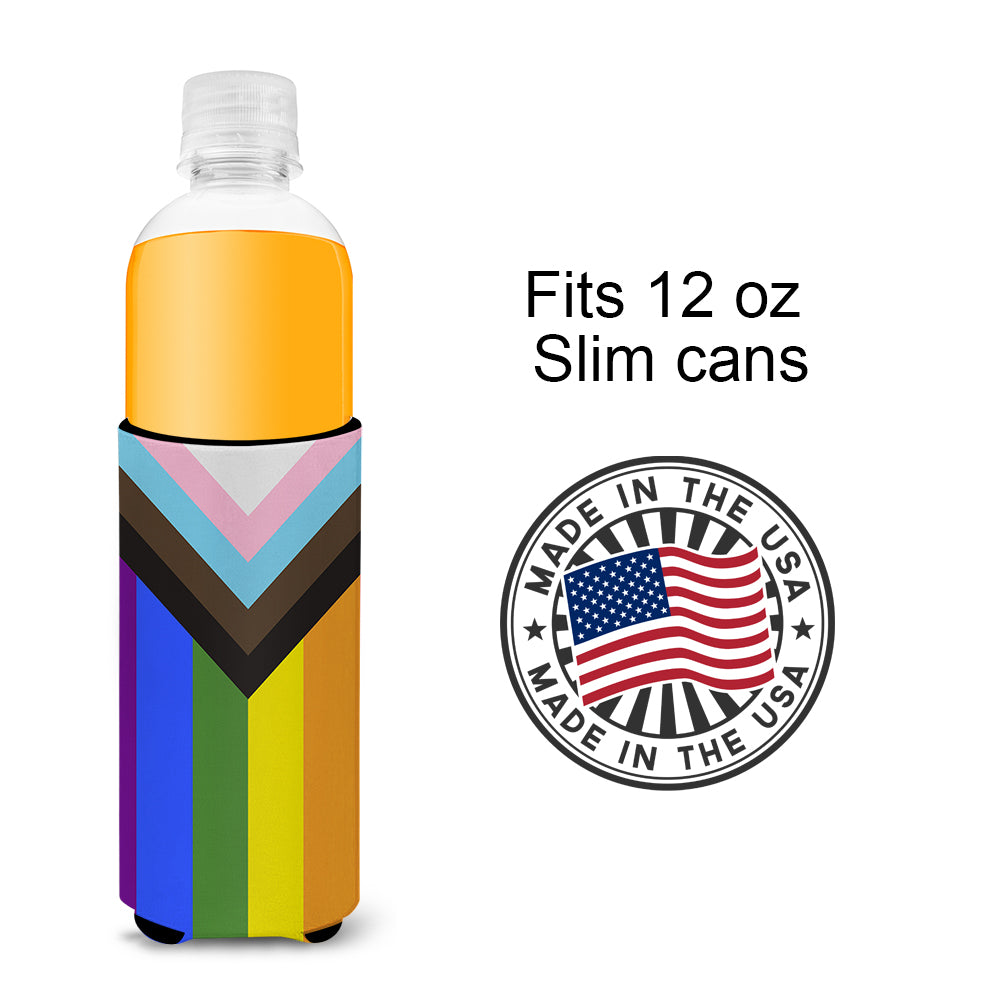 Gay Pride Progress Pride Ultra Hugger for slim cans