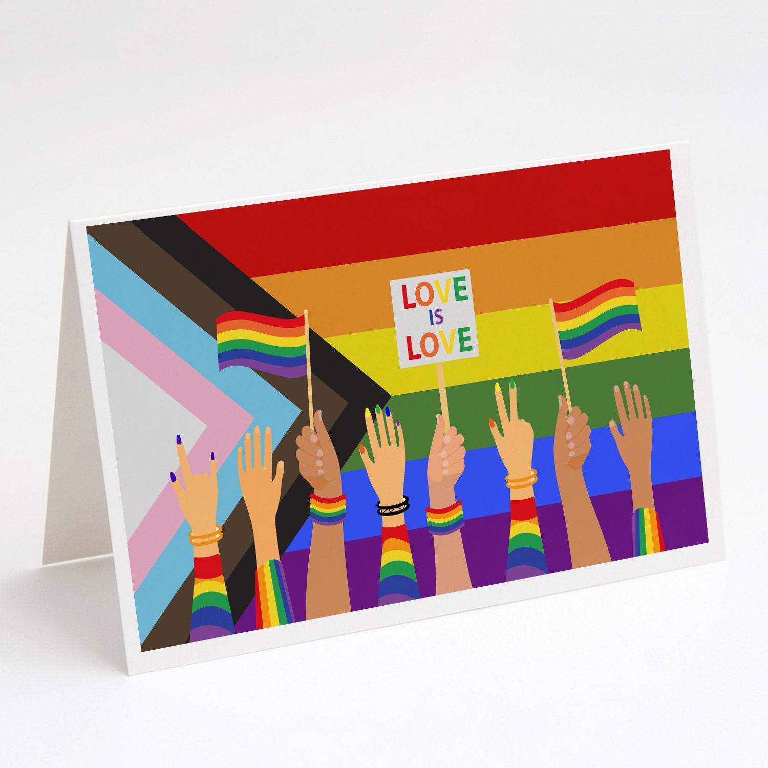Buy this Gay Pride Parade Progress Pride Greeting Cards and Envelopes Pack of 8