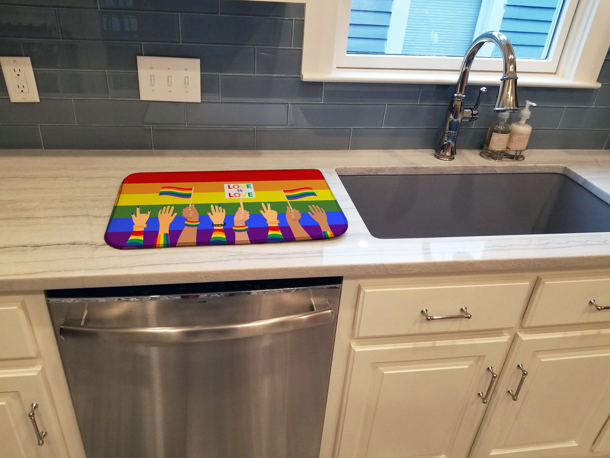 Gay Pride Parade Dish Drying Mat
