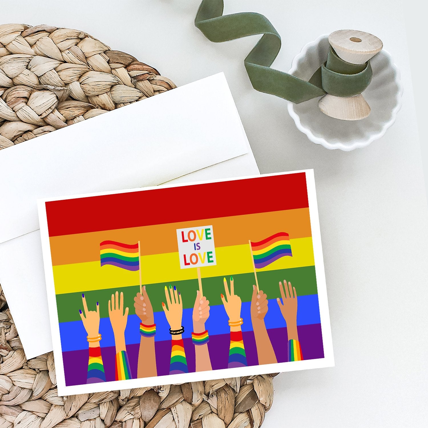 Gay Pride Parade Greeting Cards and Envelopes Pack of 8 - the-store.com