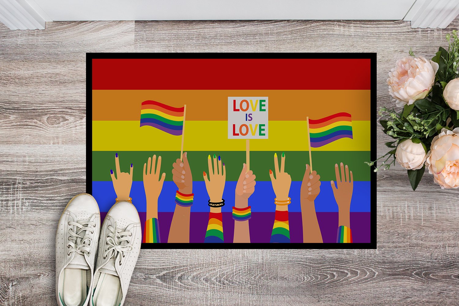 Gay Pride Parade Indoor or Outdoor Mat 24x36 - the-store.com