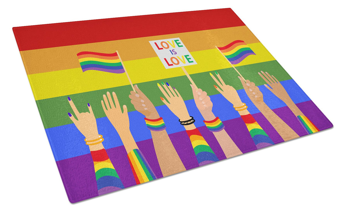 Buy this Gay Pride Parade Glass Cutting Board Large