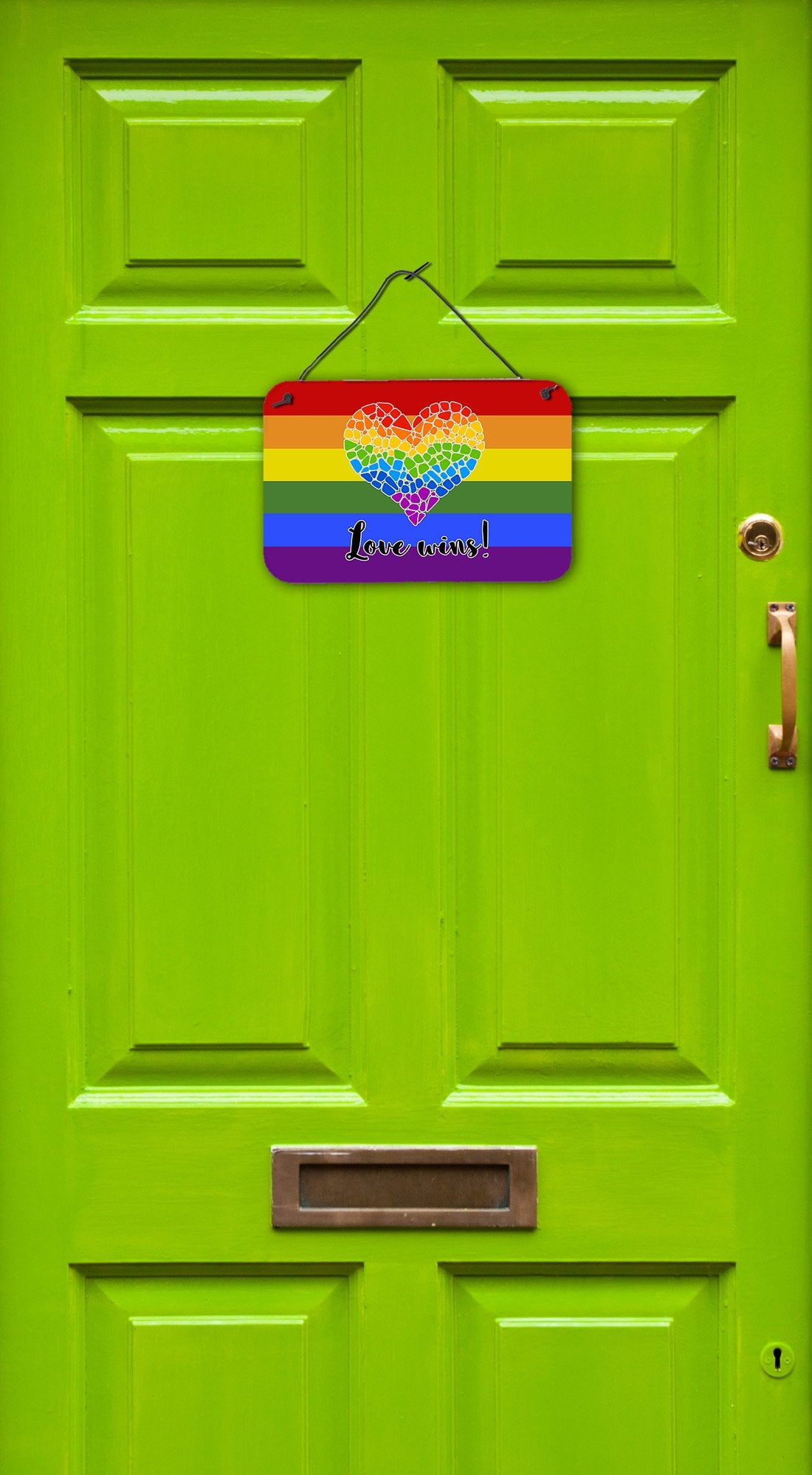 Buy this Gay Pride Love Wins Mosaic Heart Wall or Door Hanging Prints