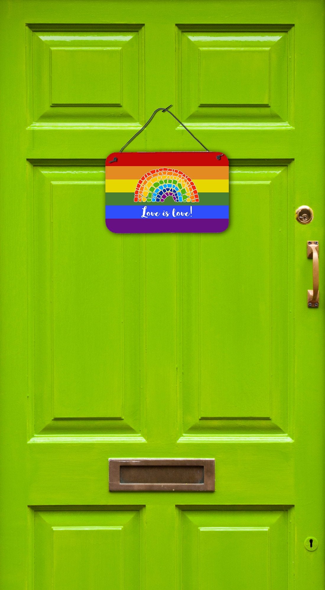 Buy this Gay Pride Love is Love Mosaic Rainbow Wall or Door Hanging Prints