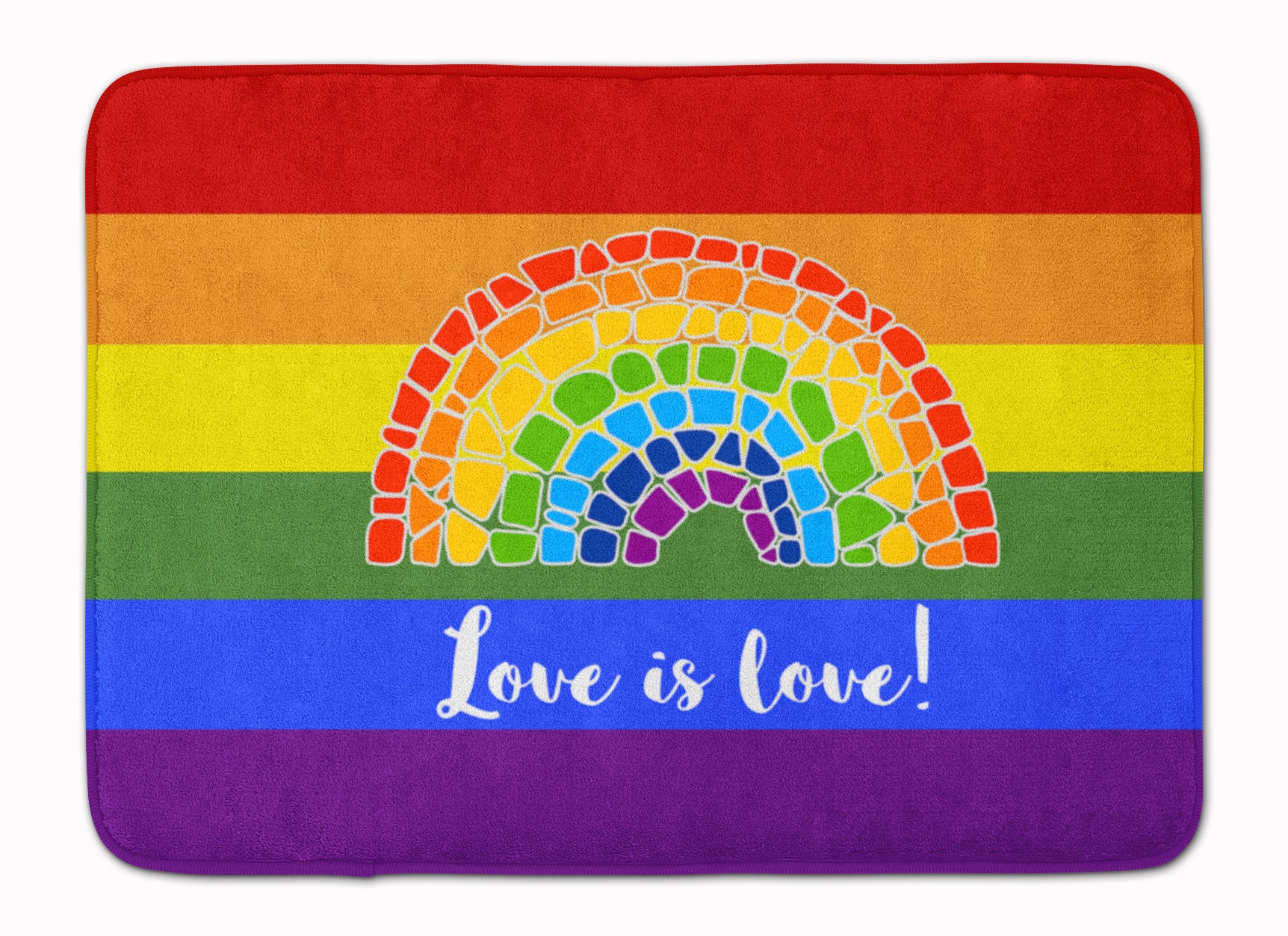 Gay Pride Love is Love Mosaic Rainbow Machine Washable Memory Foam Mat - the-store.com