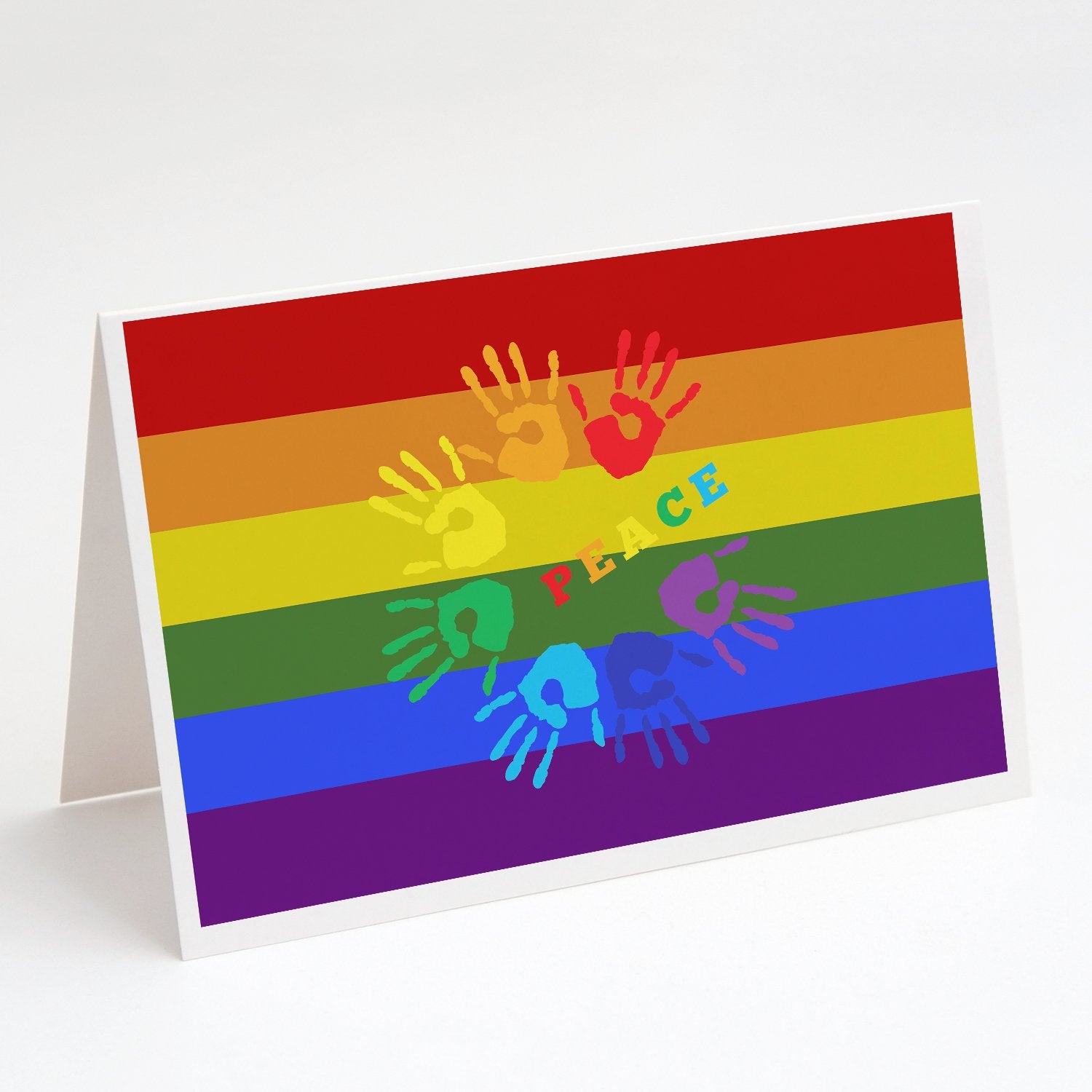 Buy this Gay Pride Peace Hands Greeting Cards and Envelopes Pack of 8