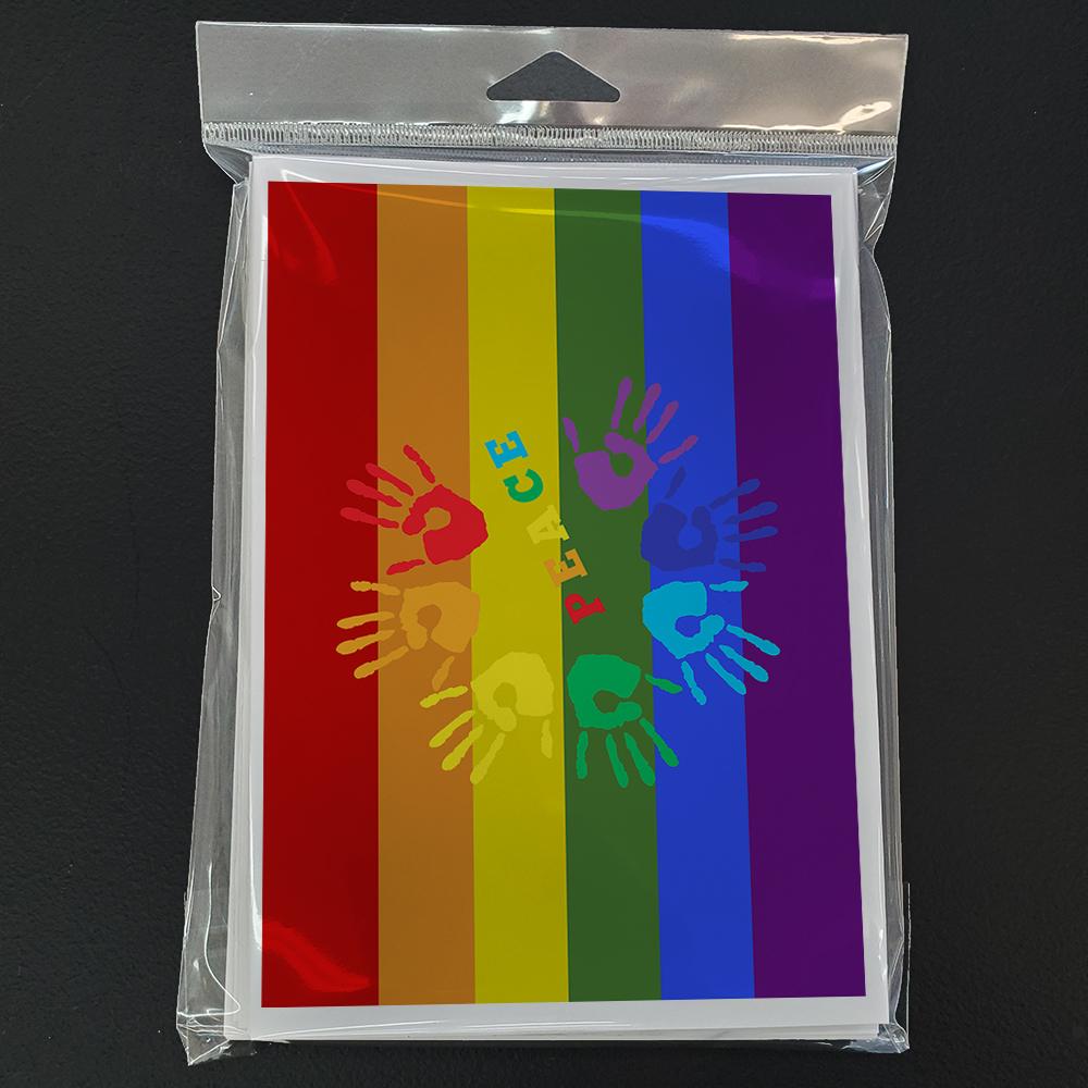 Gay Pride Peace Hands Greeting Cards and Envelopes Pack of 8 - the-store.com