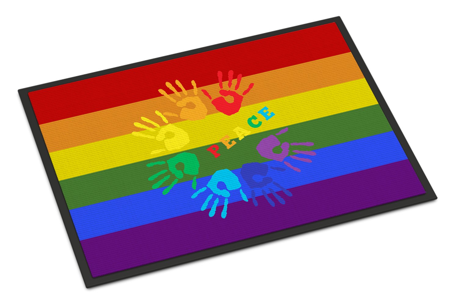 Buy this Gay Pride Peace Hands Indoor or Outdoor Mat 24x36