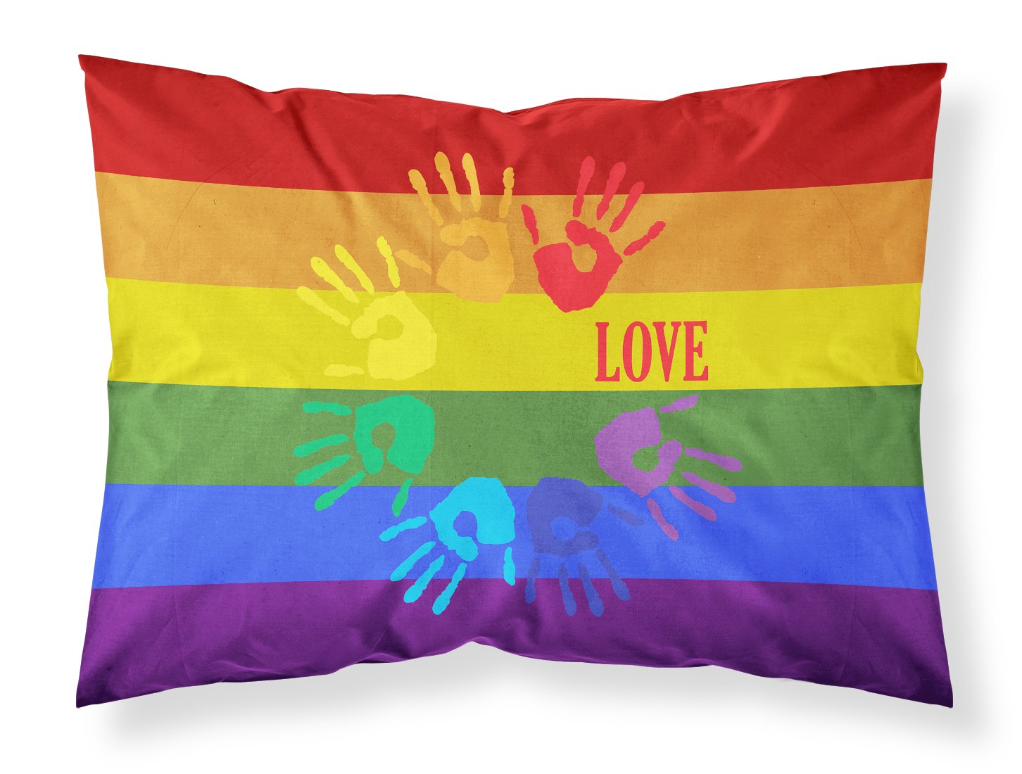 Buy this Gay Pride Love Hands Fabric Standard Pillowcase