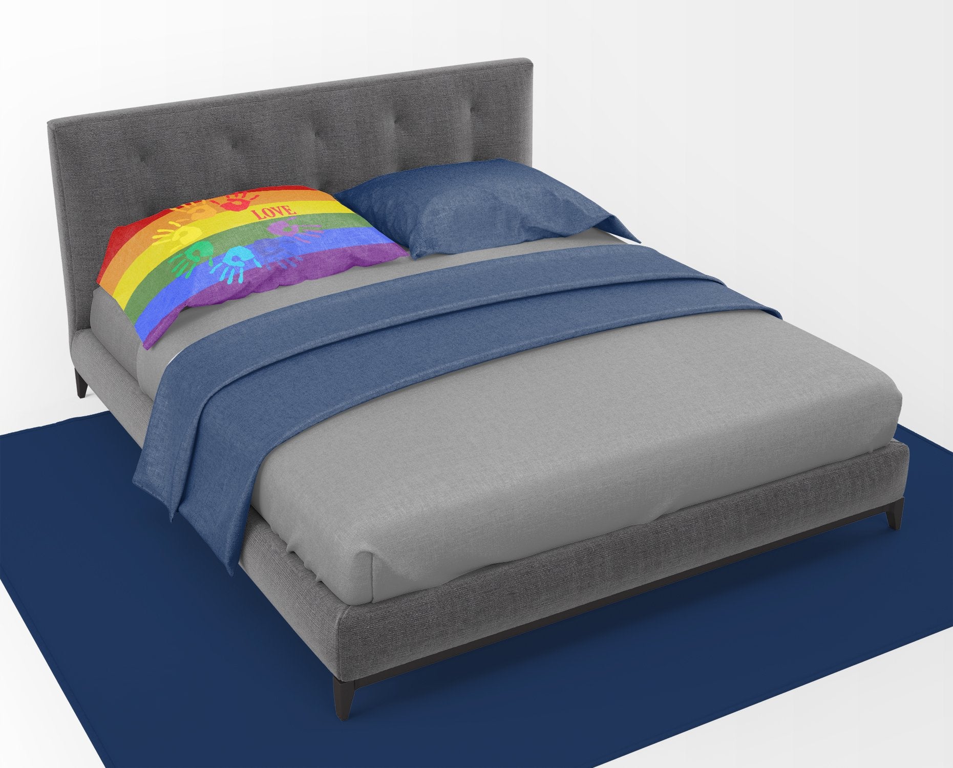 Gay Pride Love Hands Fabric Standard Pillowcase - the-store.com