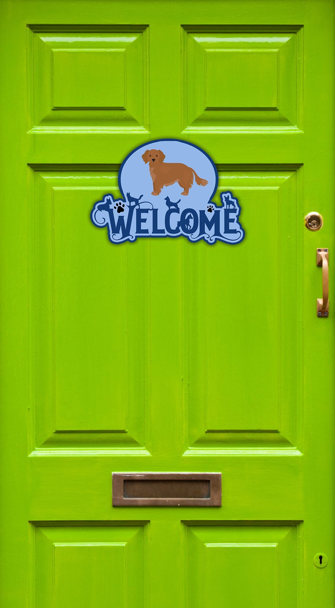 Small Greek Domestic Dog Welcome Door Hanger Decoration - the-store.com