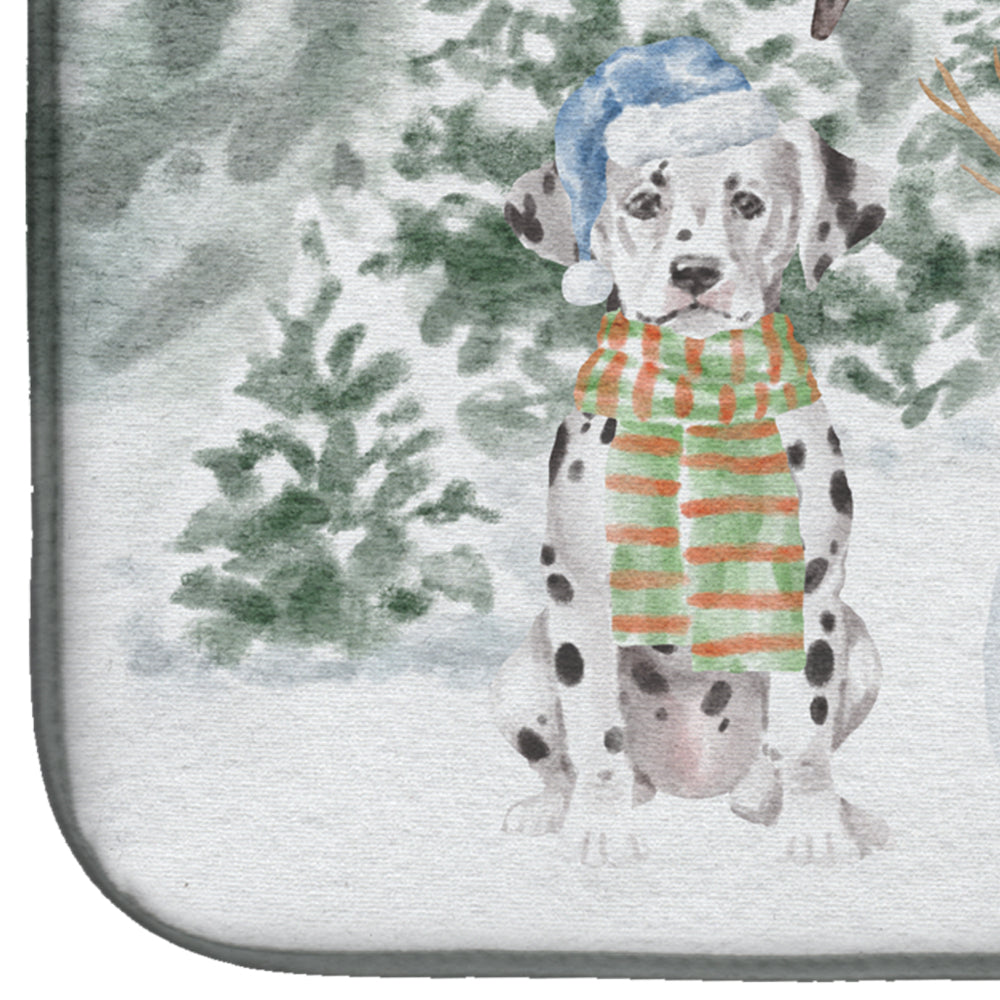 Dalmatian with Christmas Presents Dish Drying Mat  the-store.com.